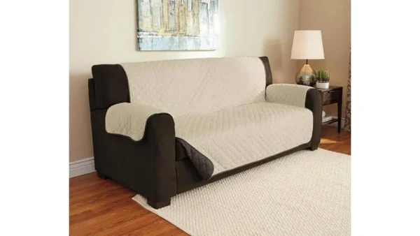 Broyhill - Chocolate & Taupe Microfiber Reversible Sofa Furniture Protector