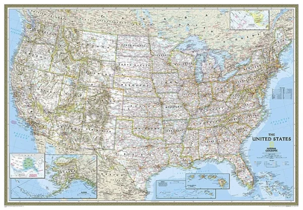 United States Classic, Enlarged & Laminated: Wall Maps U. S.