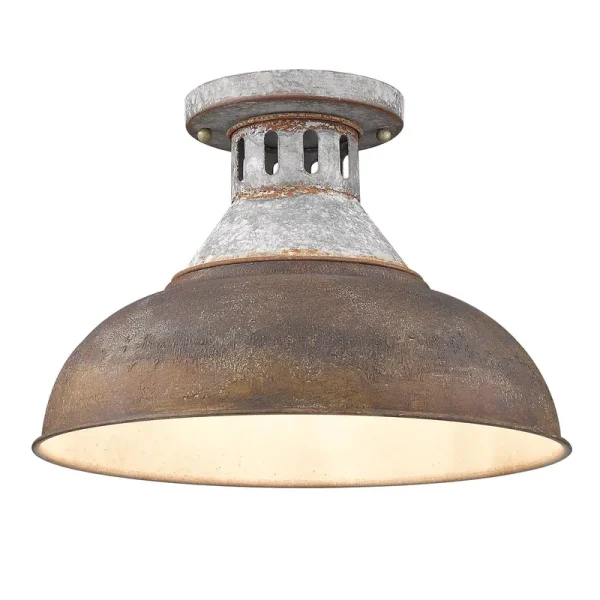Golden Kinsley Semi Flush 0865 SF AGV Rust (Aged Galvanized Steel)
