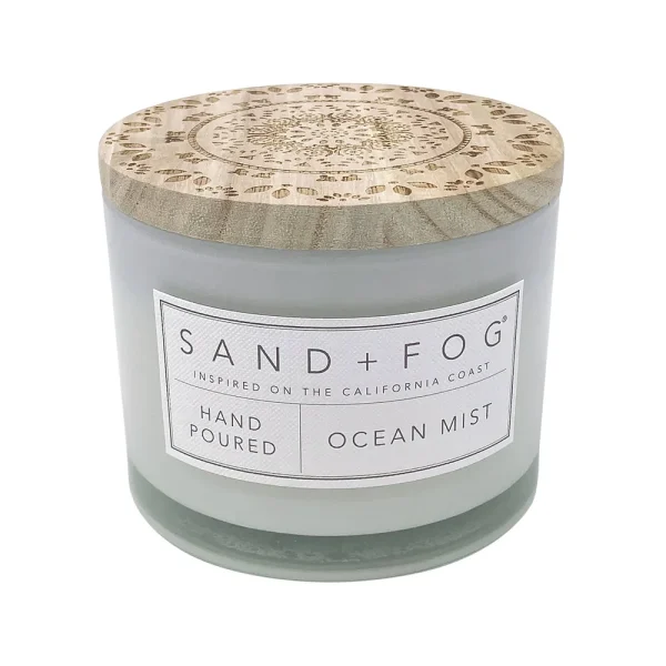 Sand + Fog Scented Candle - Ocean Mist ÿ Additional Scents and Sizes ÿ 100% Cotton Lead-Free Wick - Luxury Air Freshening Jar Candles - Perfect Home