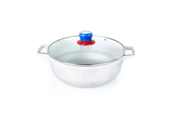 IMUSA Limited Edition Puerto Rico Boricua Themed Caldero 3.7qt with Glass Lid & Unique Knob,Silver