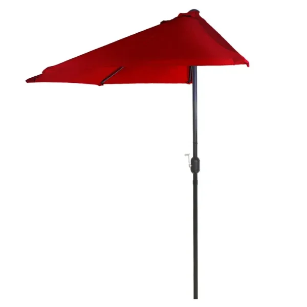 Pure Garden 9-ft. Half Round Patio Umbrella, Size: 48, Red