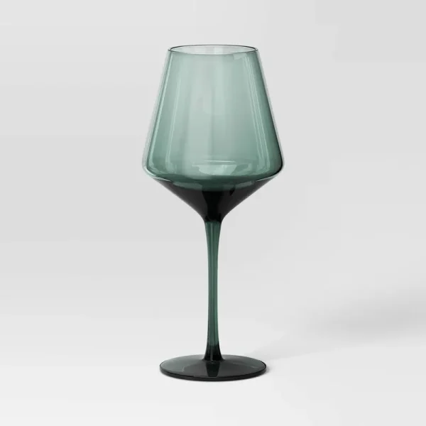 19.6oz Stemmed Wine Glass Green - Threshold