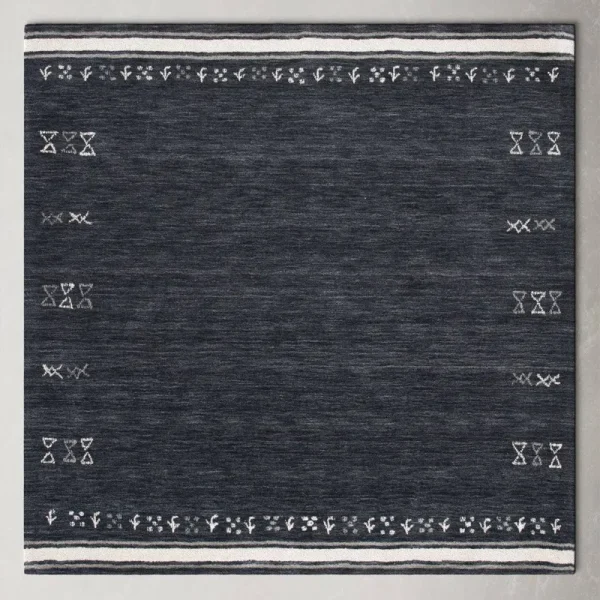 Santiago Handmade Wool Charcoal Rug AllModern Rug Size: Square 6'