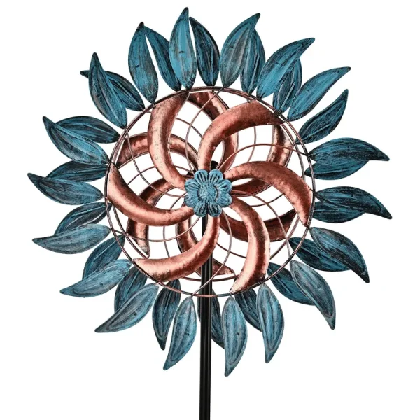 Garden Wind Spinners 82in, Metal Yard Sculpture Windmills for Outdoor Yard Patio Lawn & Garden Art Decorations by JORUGUNA, Bronze