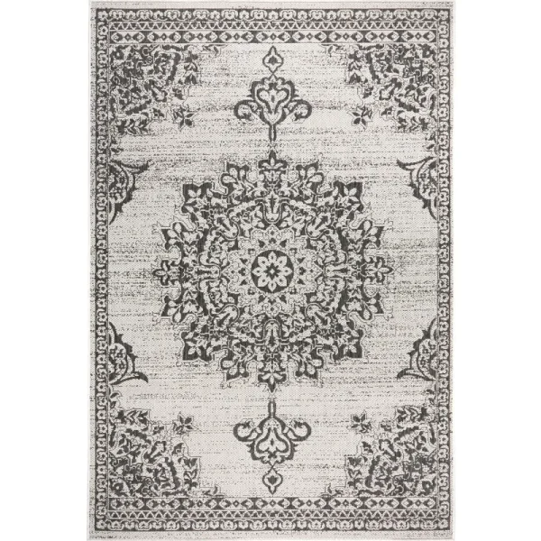 Nicole Miller Patio Country Azalea Indoor/Outdoor Area Rug Black