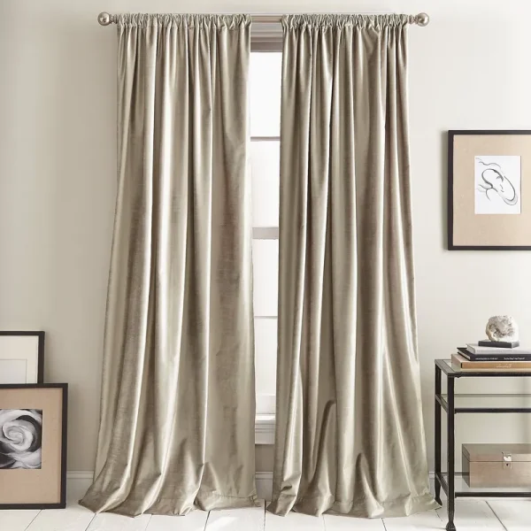 Dkny Modern Knotted Velvet 84" x 50" Window Panel Pair - Champagne