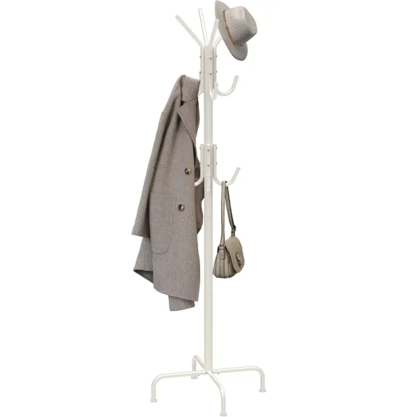 Simple Houseware Standing Coat and Hat Hanger Organizer Rack White