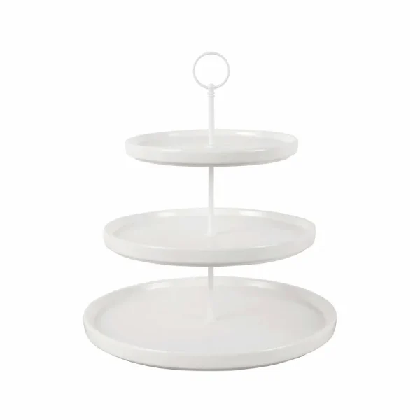 Celebrate It 3-Tier Ceramic Cake Stand - White - 12 x 13.5 in