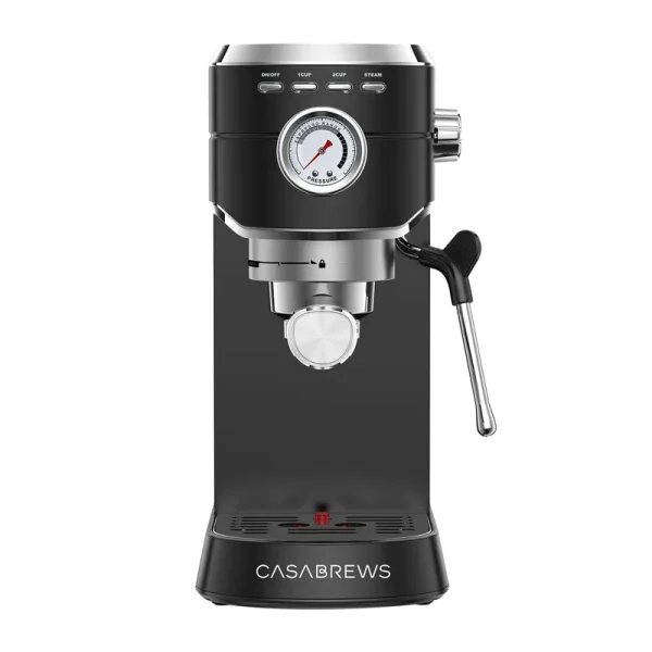 Casabrews CM5418 Compact 20-Bar Espresso Machine with Stainless Steel Milk Frother Black