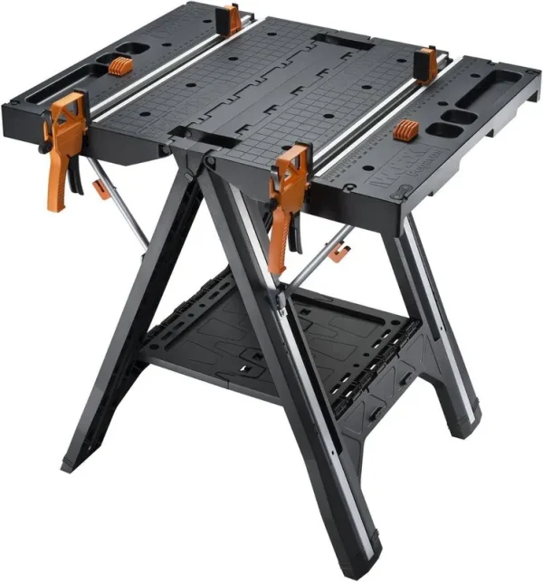 Worx WX051 Pegasus Multi-function Work Table and Sawhorse with Quick Clamps and Holding Pegs