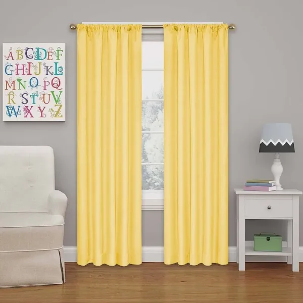 Eclipse Kendall Room Darkening Energy-Efficient Curtain Panel, Yellow