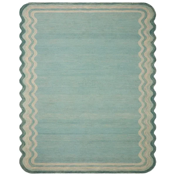 Justina Blakeney x Loloi Buena Onda BUE-01 Aqua Ocean Rug - 9 ft 3 in x 13 ft