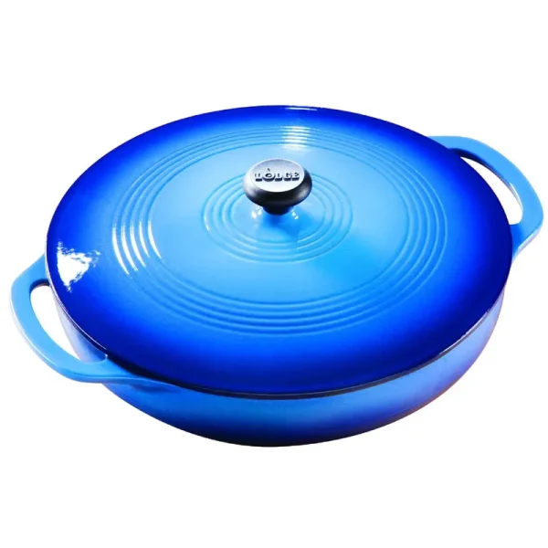 Lodge 3.6 Quart Blue Enameled Cast Iron Covered Casserole