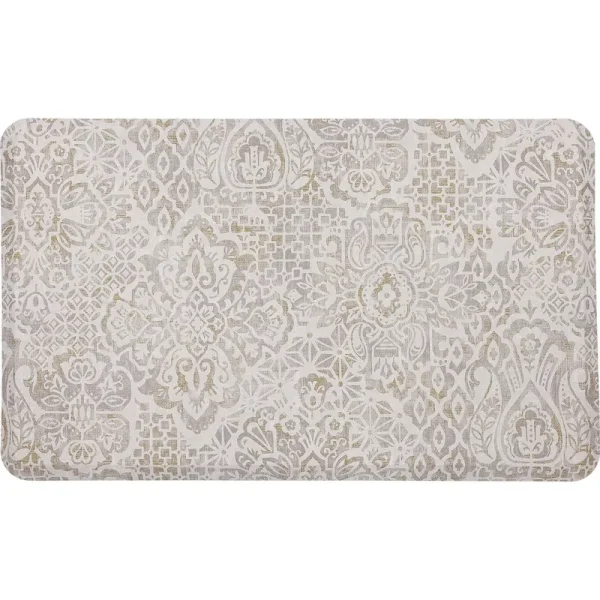 Mohawk Home Damask Nouveau Tan 1 ft. 6 in. x 2 ft. 6 in. Kitchen Mat