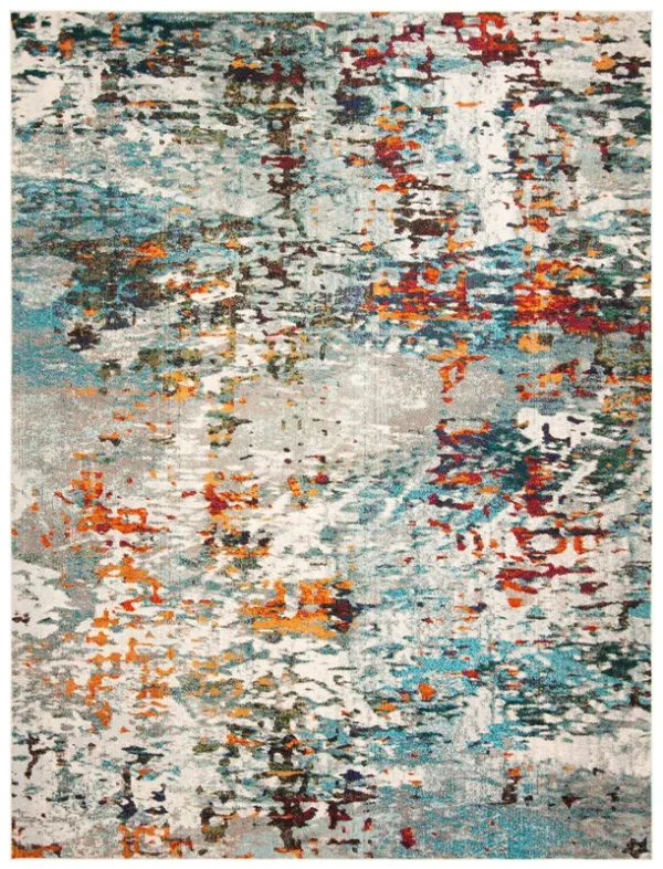 Safavieh Madison Collection MAD471F Grey / Blue Rug - 10' Square