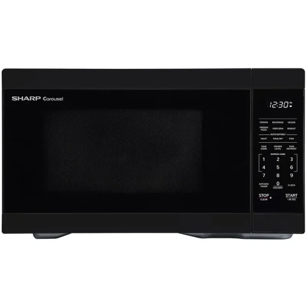 Sharp 1.1 Cu. ft. Black Countertop Microwave Oven