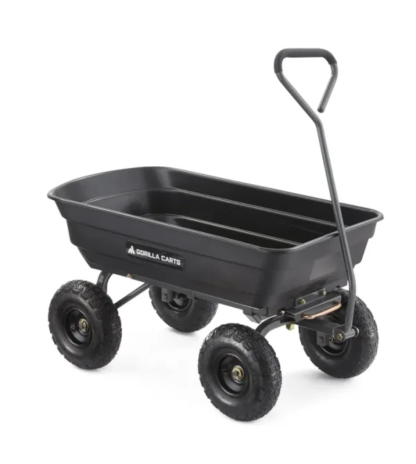 Gorilla Carts GOR4PS 600 - Lb. Poly Garden Dump Cart with 10" Tires