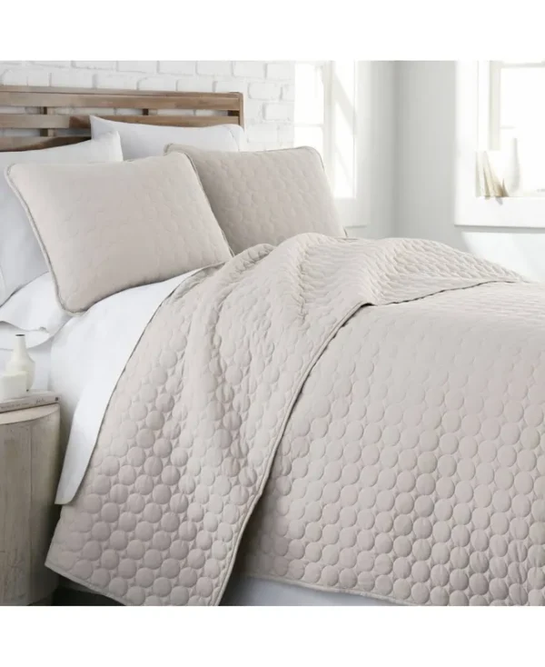 Southshore Essentials Bone 3-Piece Queen Microfiber Quilt Set