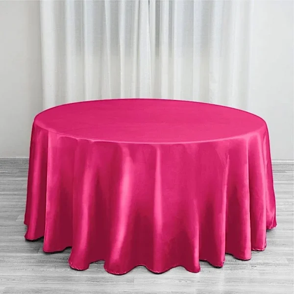 Balsacircle 120" Round Satin Tablecloth Wedding Party Table Linens