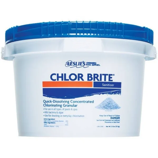 Leslie's Chlor Brite Sodium Dichlor Granular Chlorine Pool Shock 25 lbs 120853