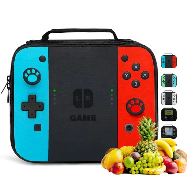 JIRAIKEI Insulated Lunch Box for Boys Girls, Game Lunch Bag for Work Office Travel Picnic Hiking Beach, Waterproof Leakproof Portable Fits Most