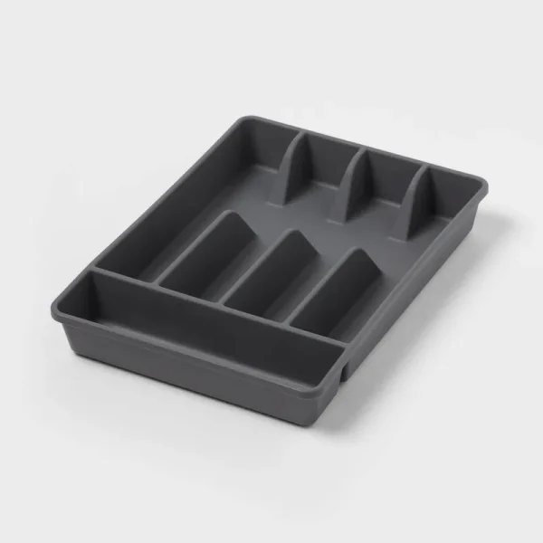 5 Compartment Plastic Plastic Drawer Organizer Gray - Brightroom