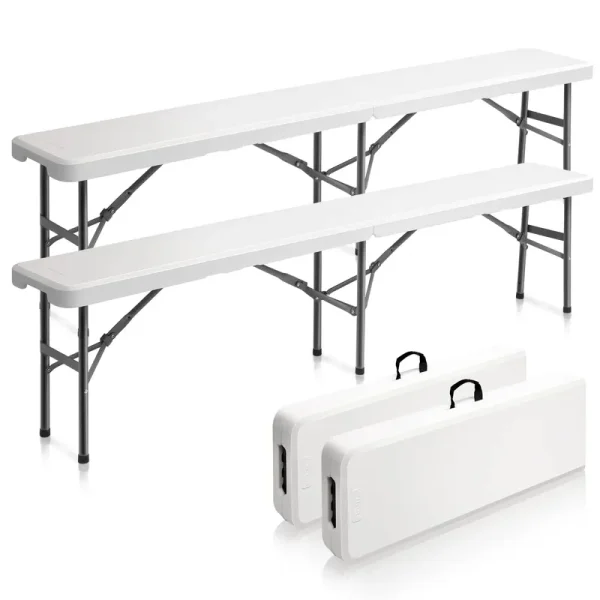 VINGLI 6 feet Plastic Folding Bench. Outdoor Picnic Party Camping Dining Seat
