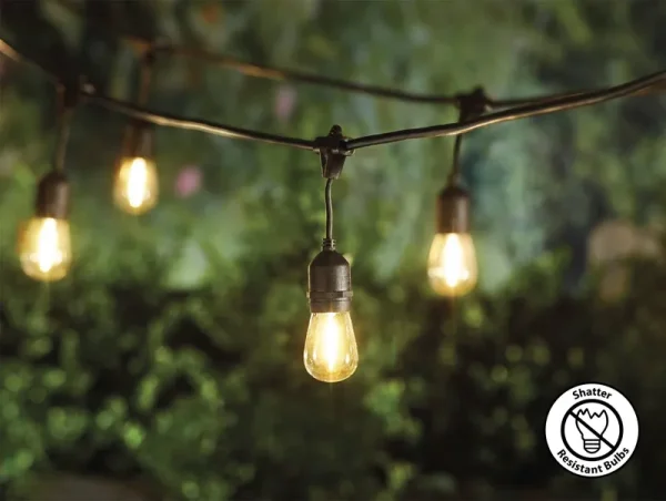 Portfolio 27-ft 10-Light Plastic-Shade Solar Bulbs LED String Lights