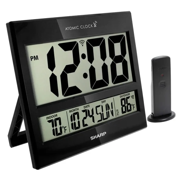 Sharp Atomic Clock - Accuracy - Never Needs Setting! -New Gloss Black