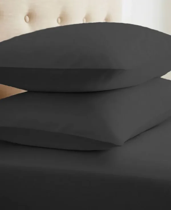 Home Collection Premium Ultra Soft 2 Piece Pillow Case Set Black Standard