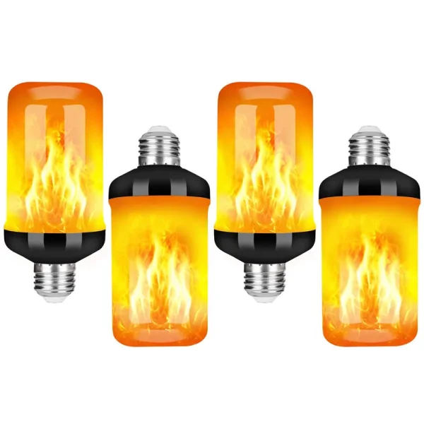 Y- Stop LED Flame Effect Fire Light Bulb - Upgraded 4 Modes Flickering Fire Holiday Light Christmas Decorations - E26 Base Flame Bulb with Upside Down