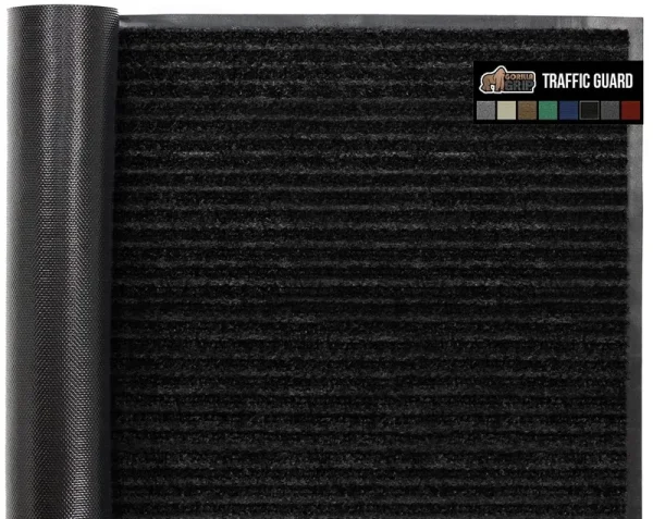 Gorilla Grip Waterproof Heavy Duty Traffic Guard Doormat, Stain and Fade Resistant, Durable Rubber, Low Profile Door Mat, Shoe S