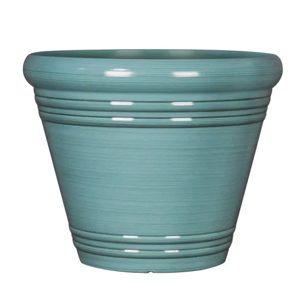 Style Selections PLC1622PTC 20.35" Wide x 17.38" High Falerno Spa Blue Resin Planter - Each