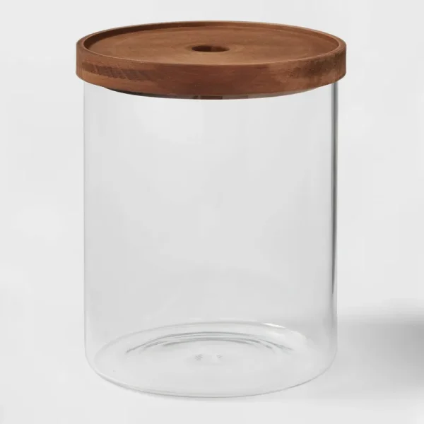 105oz Glass Storage Canister with Wood Lid - Threshold