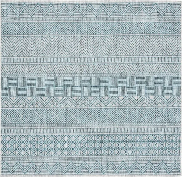 Safavieh Outdoor Cy8196-37612 Courtyard Black / Grey Rug - 4' Square