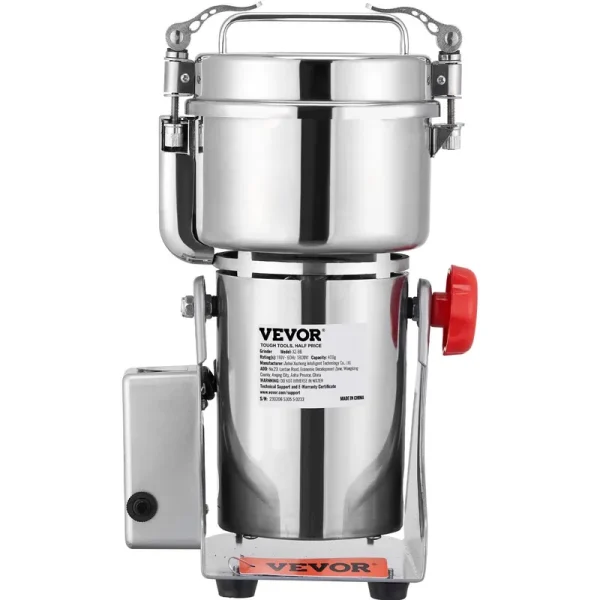 VEVOR 1000g Electric Grain Mill Grinder, High Speed 3750W Commercial Spice Grinders, Stainless Steel Pulverizer Powder Machine