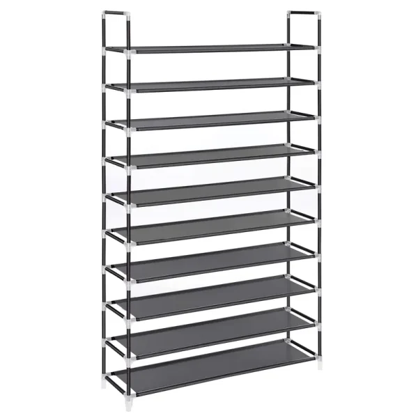 SONGMICS 10 Tiers Shoe Rack 50 Pairs Non-Woven Fabric Tower Organizer Cabin