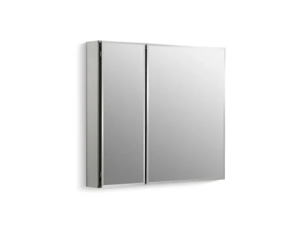 Kohler Aluminum Two Door Medicine Cabinet with Mirrored Door, 30 x 26"
