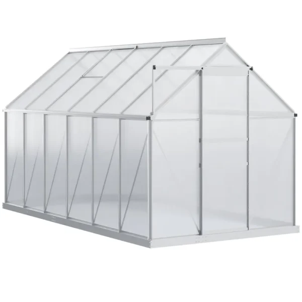 Outsunny 12' x 6' Aluminum Greenhouse Polycarbonate Walk-In Garden Kit