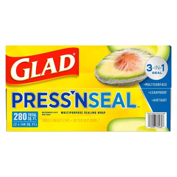 Glad Press N Seal Plastic Wrap, 2 PK./140 SQ. FT.