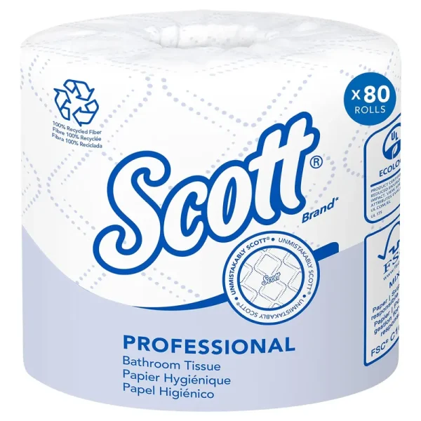 Scott Standard Bathroom Tissue, 2-Ply, 506 Sheets/Roll, 80/CT (KCC13217)