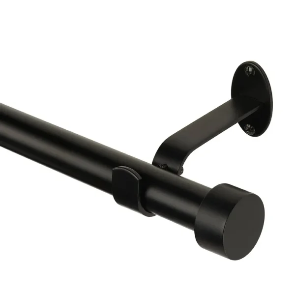 Elrene Home Fashions Serena Adjustable Curtain Rod with Cap Finials, 28"-48" - Antique Black