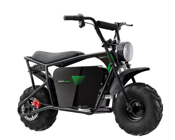 Drift Hero 1000W 19 Mph Electric Mini Bike, Black