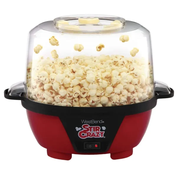 West Bend Stir Crazy Popcorn Maker - Black/Red - 6 qt