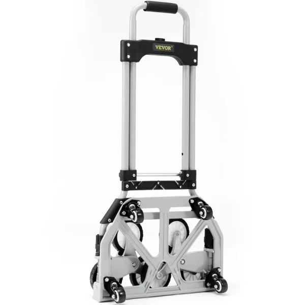 VEVOR Stair Climbing Cart, 220 lbs Capacity Hand Truck with Adjustable Handle, Folding Dolly Cart for Stairs, Stair Climbing Do