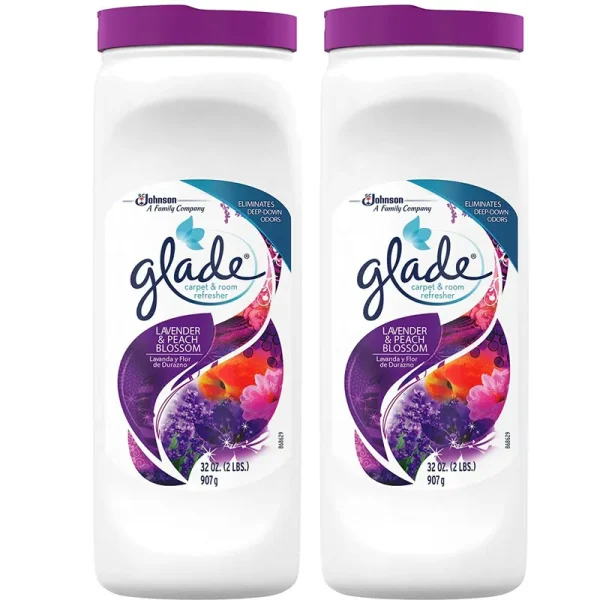 Glade Carpet and Room Powder Lavender and Peach Blossom 32-Ounce 2-Pack
