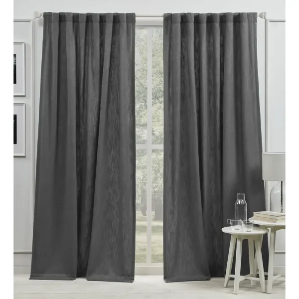Lauren Ralph Lauren Vienna Light Filtering Back Tab Rod Pocket Curtain Panel, 54" x 108" - Dark Gray