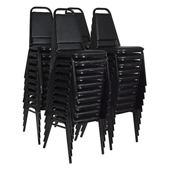 Regency Restaurant Stack Chairs, Black, PK40 8029BK40PK