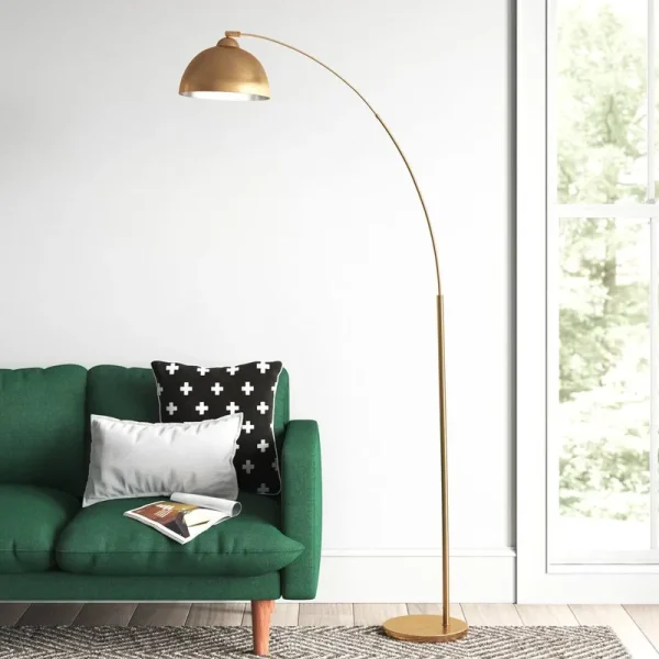 Wrought Studio Pulaski 79'' Arched Floor Lamp, Gold